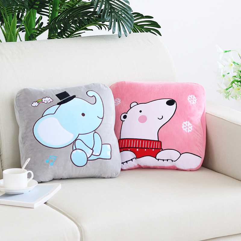 车载抱枕被子两用l卡通靠垫办公室可折叠枕头被子汽车抱枕毯二合 - 图1