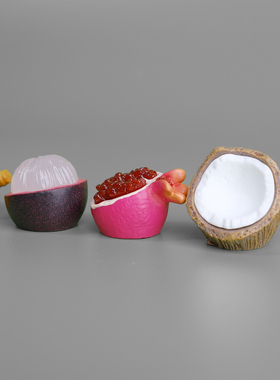 创意ins摆个拨开水果治愈心情仿真小摆件电脑日式工位办公桌面