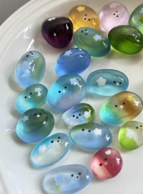 【宠物石头】彩色多巴胺手工DIY夜光树脂摆件可以养的宠物石头