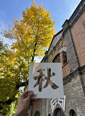 【镂空画里的秋天】秋字镂空卡片五四大街旅行拍照打卡出片小神器