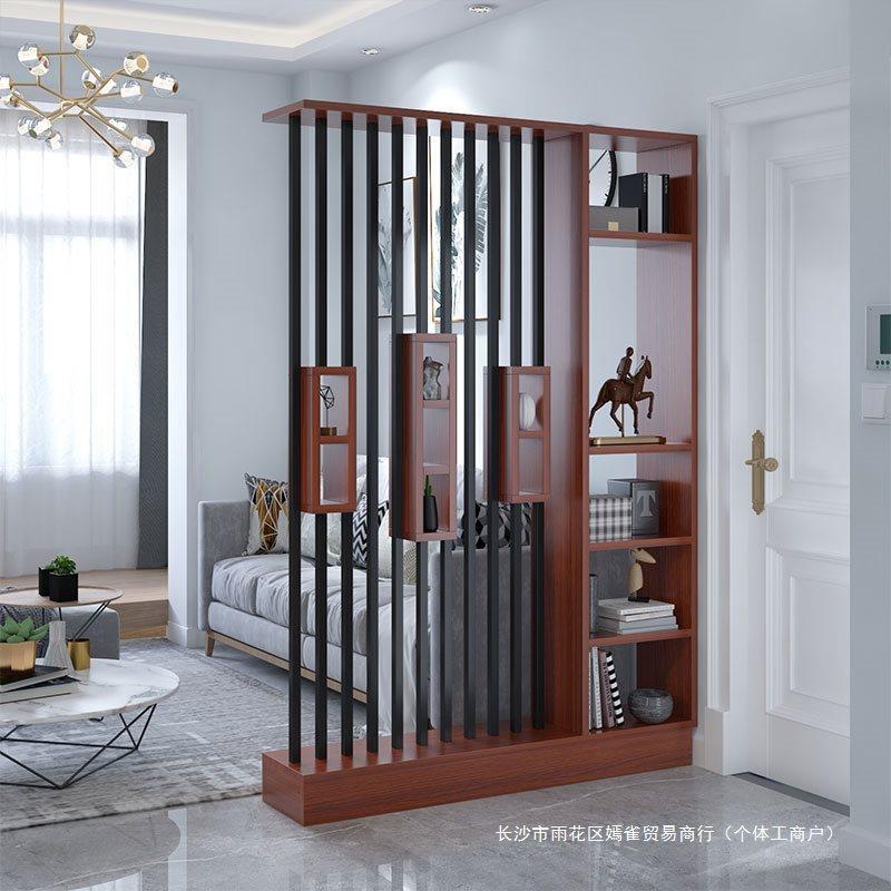 入户玄关屏风隔断客厅现代简约家用新中式小户型客厅靠墙置物架 - 图0