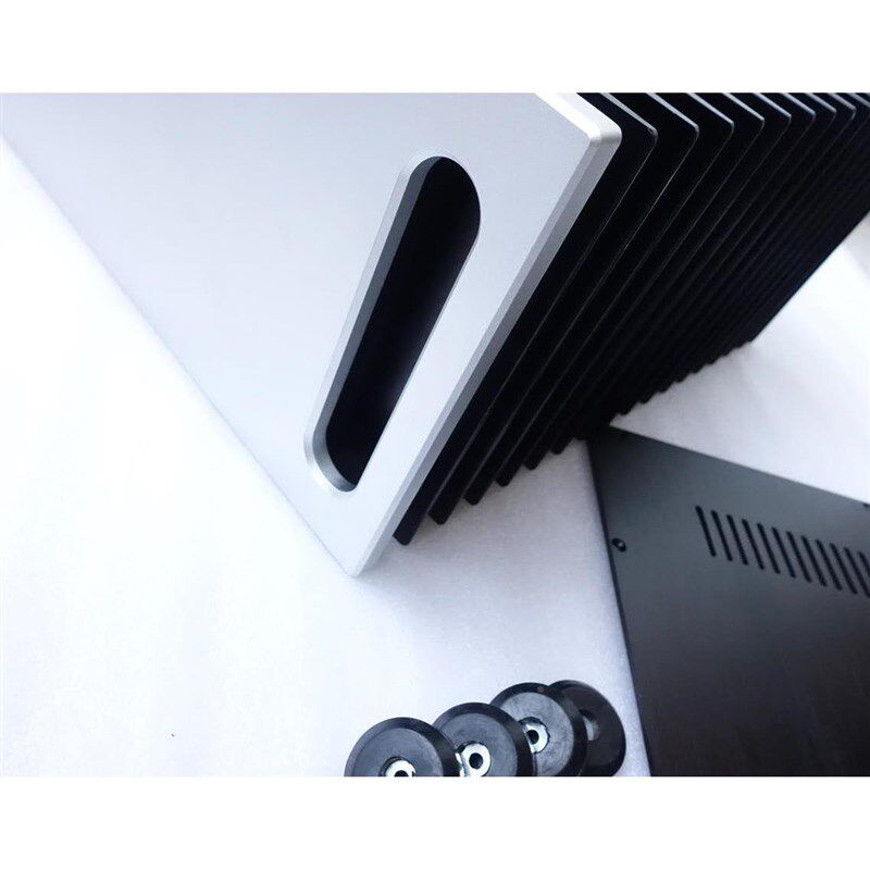 All-aluminum power amplifier chassis Class A 4320 power stage chassis with large radiators on both sides DIY passive cooling