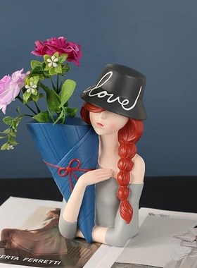 留象酒柜装饰品树脂摆件红酒架人物酒瓶架高端餐厅客厅餐桌装饰品