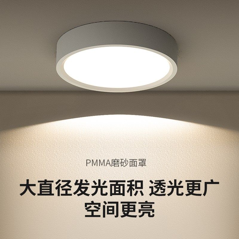 超薄明装筒灯圆形led小吸顶灯吊顶灯过道灯入户走廊玄关天花射灯,淘宝优惠券,粉丝福利购,淘宝优惠卷