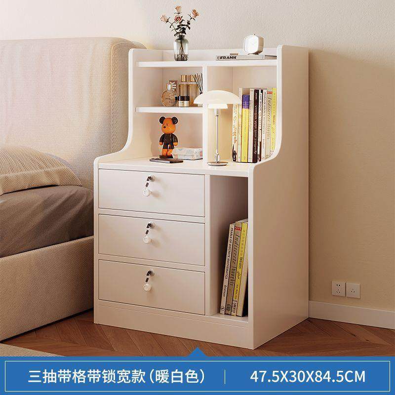 小型迷你超窄床头柜带锁卧室QUM床柜子边夹缝小柜简纳约收储物小,淘宝优惠券,粉丝福利购,淘宝优惠卷