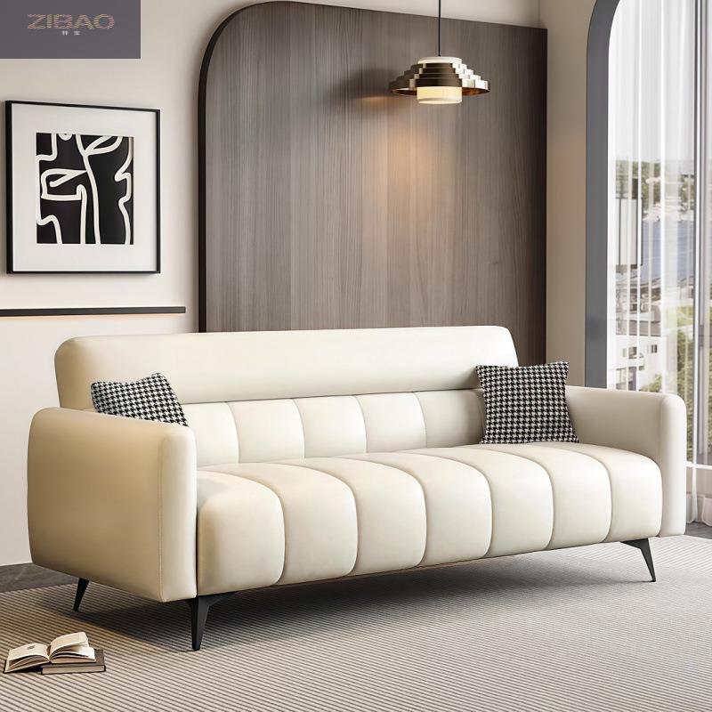 2025 New Fabric Sofa Small Apartment Living Room Cat Scratch Leather Piano Keys Simple Modern Folding Sofa Bed Dual Use