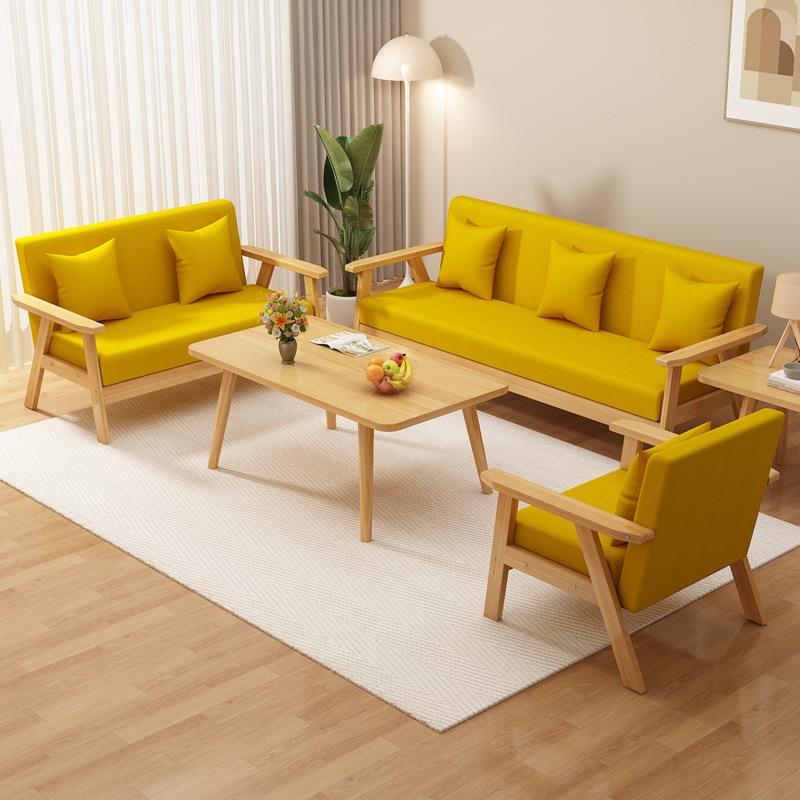 Sofa small apartment living room simple modern 2024 new simple rental house economical double fabric sofa
