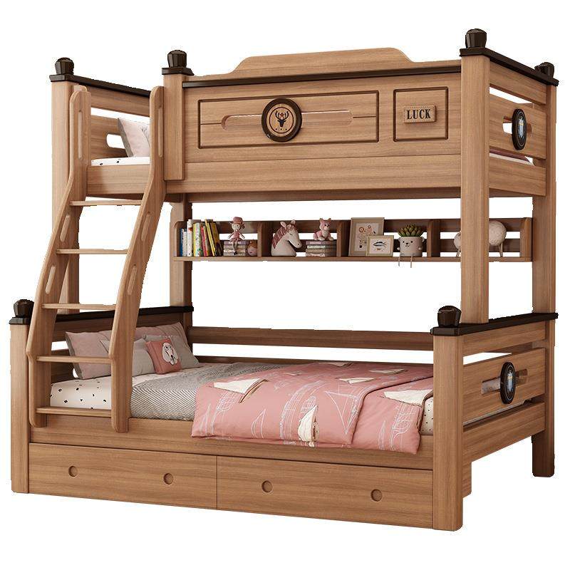 全实木鹅掌楸木上下铺双层床多功能儿童子母高低床小户型床上新品,淘宝优惠券,粉丝福利购,淘宝优惠卷