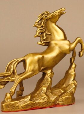 仿古纯铜唐马黄铜生肖马铜器工艺品家居办公室玄关吧台装饰礼品