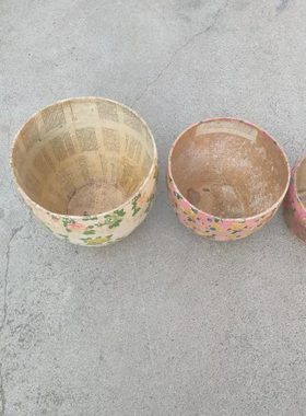 怀旧纯手工米缸纸翁子民俗老物件农村家用纸缸复古田园风摆件道具