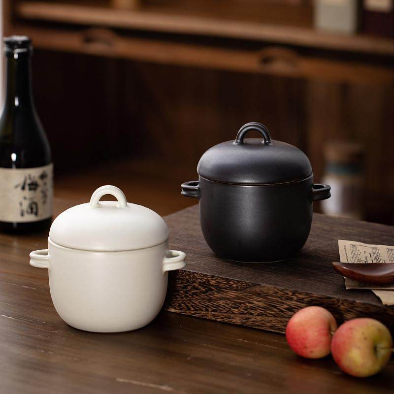 家用小号陶瓷炖盅燕窝隔水带盖子炖罐日式覆古汤盅民宿酒店粗陶汤,淘宝优惠券,粉丝福利购,淘宝优惠卷
