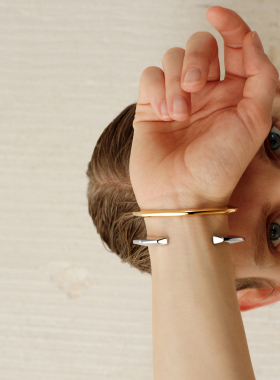 Le'Murmure手工18k金开口手镯