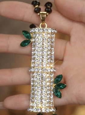 镶钻竹节毛衣链项链女网红饰品配饰长款气质挂件时尚女2023新款潮