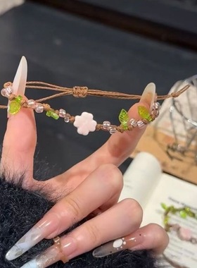 幸运草橄榄石陶瓷手链幸运四叶草