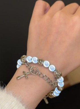 流光贝珠星星手链小众新潮高级感