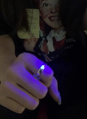 日韩elemexsu小众爱心夜光戒指可