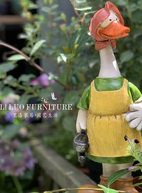 花园装饰庭院园艺盆景摆件花园小摆件卡通小动物农场鸭子装饰品