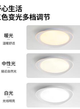 全光谱护眼鹅卵石奶油风卧室吸顶灯主卧房间灯具创意儿童房护眼灯