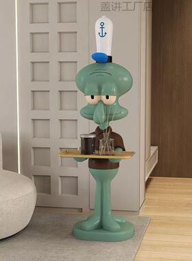 章鱼哥网红超大托盘落地摆件电视柜沙发搬家装饰工艺品