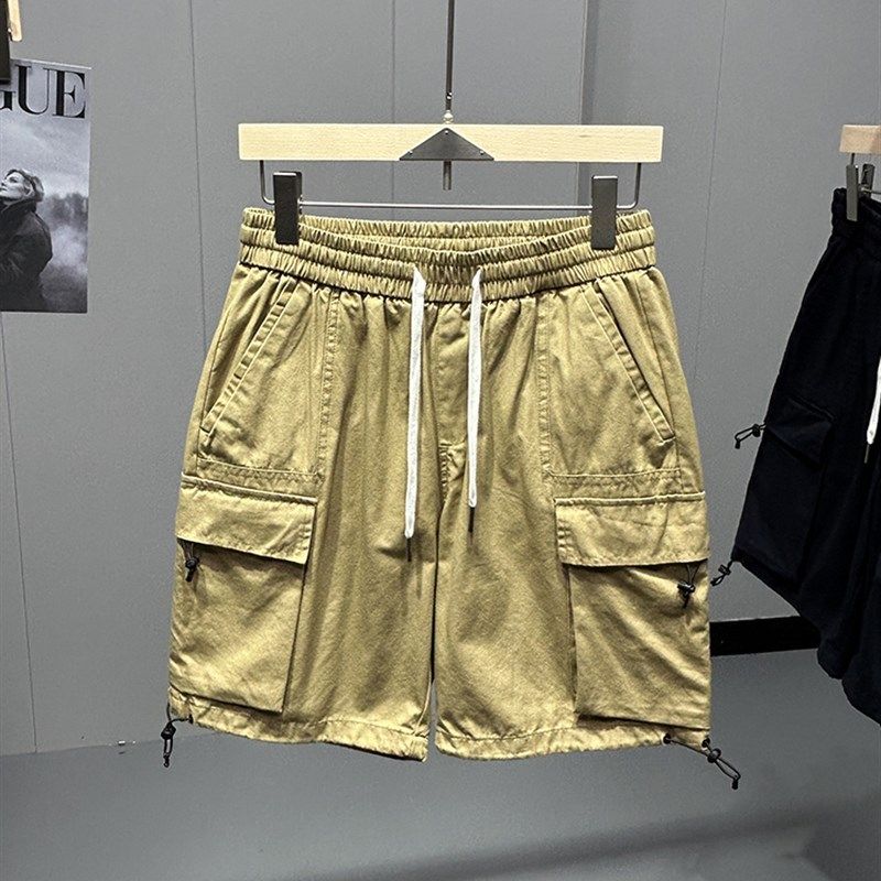 挺阔有型美式休闲复古全棉沙卡工装短裤多口袋宽松直筒男士五分裤,淘宝优惠券,粉丝福利购,淘宝优惠卷