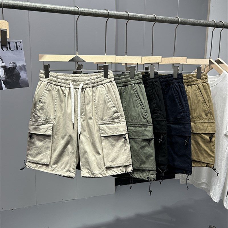 挺阔有型美式休闲复古全棉沙卡工装短裤多口袋宽松直筒男士五分裤,淘宝优惠券,粉丝福利购,淘宝优惠卷
