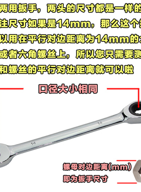 快速梅花棘轮扳手自动双向两用开口快轮小棘轮省力工业级快板套装