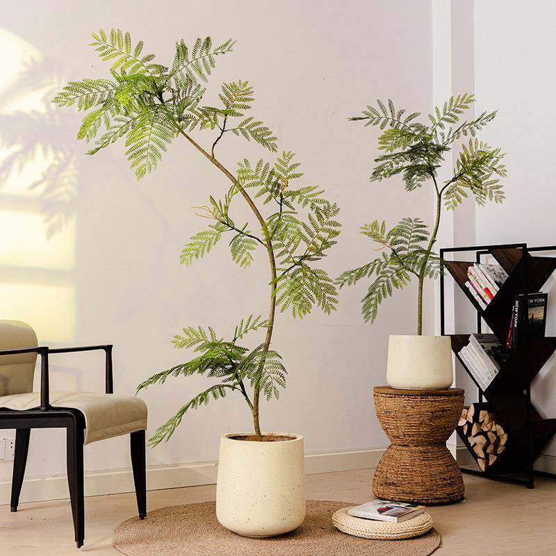 高端轻奢蓝花楹仿真绿植室内客厅装饰花仿生植物落地盆栽假树摆件,淘宝优惠券,粉丝福利购,淘宝优惠卷