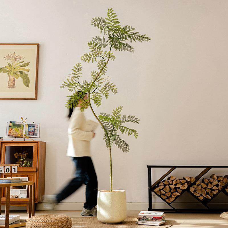 高端轻奢蓝花楹仿真绿植室内客厅装饰花仿生植物落地盆栽假树摆件,淘宝优惠券,粉丝福利购,淘宝优惠卷