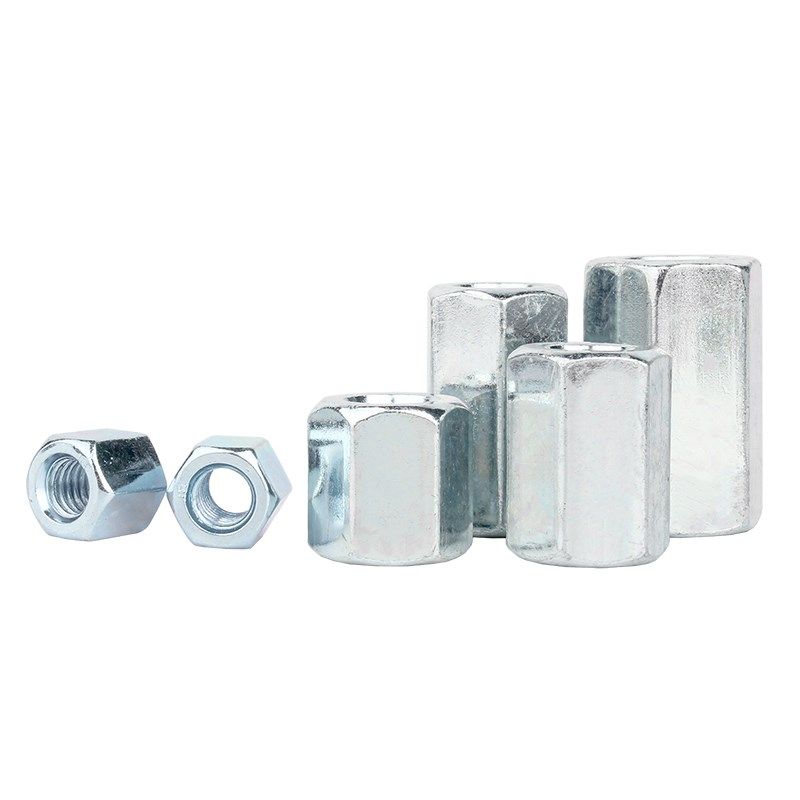 镀锌六角加长螺母加厚圆形接头螺帽圆柱型牙条丝杆连接螺丝帽大全 - 图1