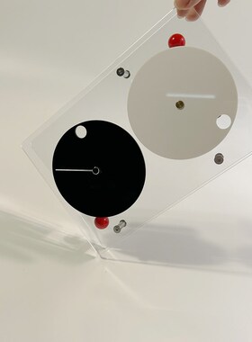 双圆艺术时钟现代简约设计感新款装饰静音时钟闹钟钟表家居摆件