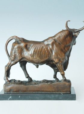 铜雕塑AL059牛客厅摆件办公室家居酒店软装饰品动物工艺礼品包邮