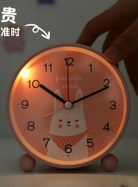 迎摆台式闹钟表儿童时钟学习女孩摆放桌面静音2025小学生用起