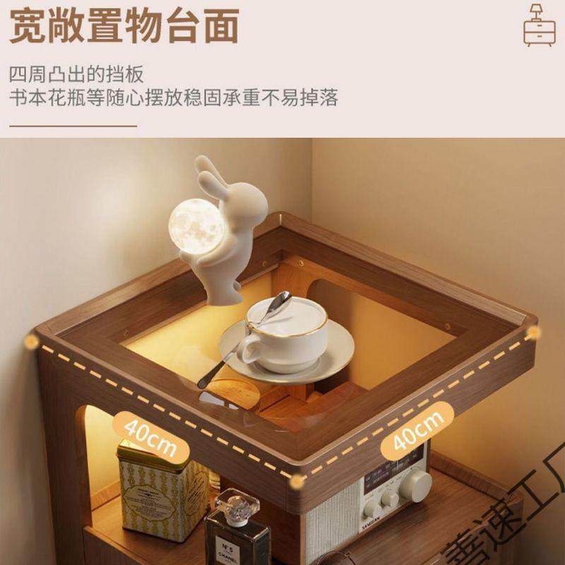 实木床头柜简约现代家用卧室带锁储物柜小型床边置物架简易收纳,淘宝优惠券,粉丝福利购,淘宝优惠卷