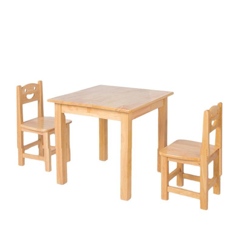 Factory direct sales children's tables and chairs kindergarten furniture nursery table solid wood square table handmade table small square table