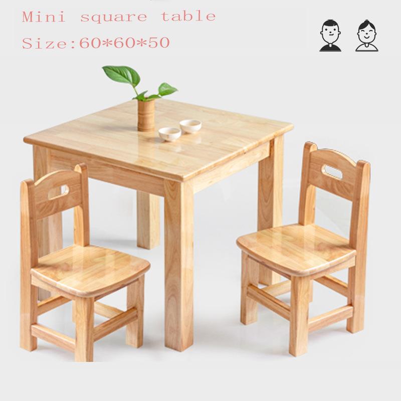Factory direct sales children's tables and chairs kindergarten furniture nursery table solid wood square table handmade table small square table