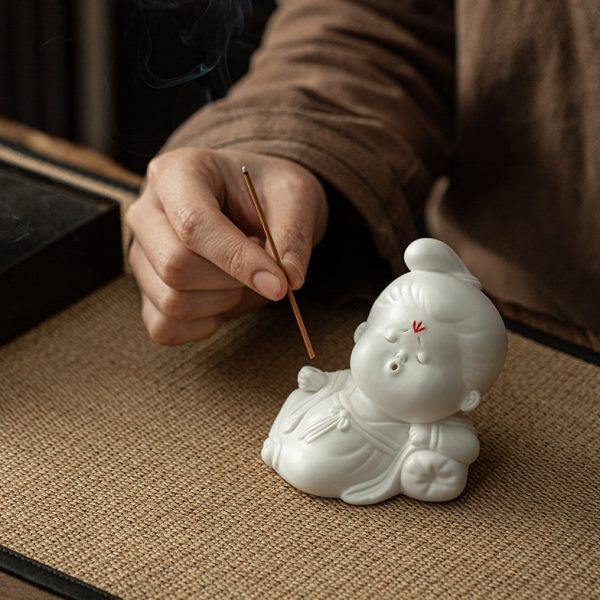 创意可爱人物仕女摆件陶瓷线香插茶道香炉客厅桌面装饰工艺礼品,淘宝优惠券,粉丝福利购,淘宝优惠卷