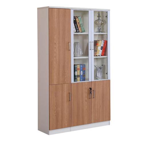 简约办公室务员工木质文欧橡书柜落地办公件柜 带锁财书储物档案 - 图2