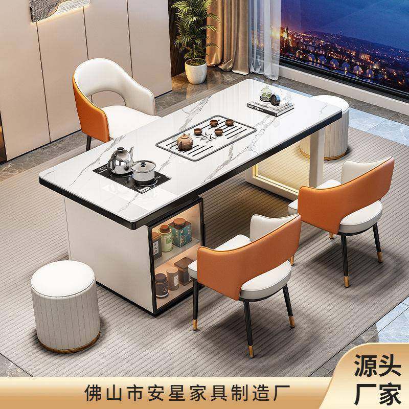 组奢YNJ茶轻桌烧水一岩板新款泡茶台茶桌椅合套装网红茶桌体意式,淘宝优惠券,粉丝福利购,淘宝优惠卷