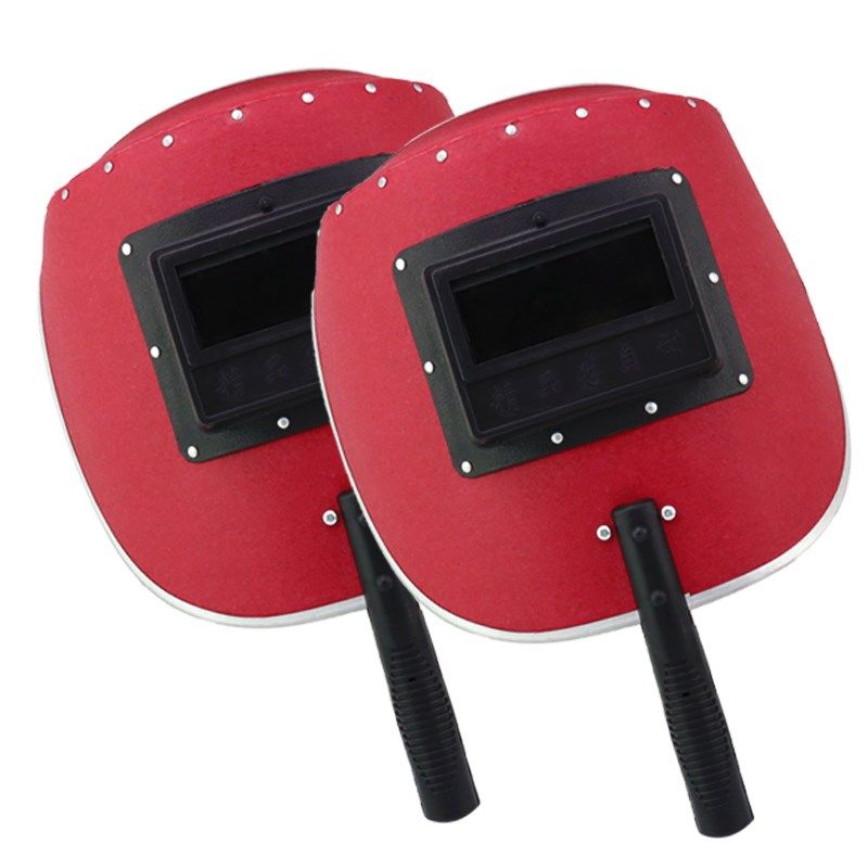 电焊面罩手持式红钢纸焊帽焊工氩弧焊烧焊防护全脸防烤脸透气帽子,淘宝优惠券,粉丝福利购,淘宝优惠卷