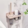 Toilet brush for home use without dead corners, no punching, wall-mounted bathroom toilet brush, drainable long-handled storage rack