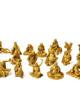 吉祥纯铜十八罗汉摆件 十八铜人驱魔镇宅 家居风水摆件家居装饰品