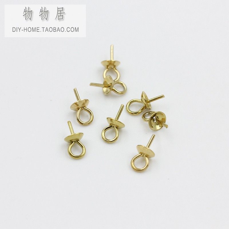 钛钢不锈钢镀真金羊眼钉小吊针制作水晶珍珠玉石吊坠材料diy配件,淘宝优惠券,粉丝福利购,淘宝优惠卷