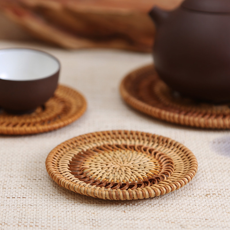 秋藤编镂空杯垫 茶垫杯托茶道茶具 铁壶碗垫隔热垫养壶垫紫砂壶托,淘宝优惠券,粉丝福利购,淘宝优惠卷
