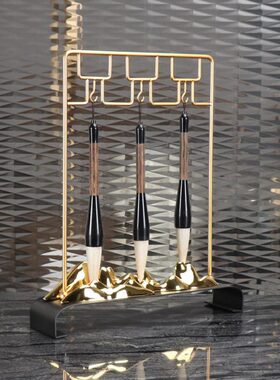 新中式毛笔架摆件创意客厅家居书房禅意办公桌玄关电视柜软装饰品