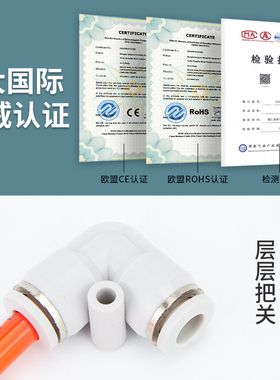 气动气管PV直角快速快插接头90度L型弯头4 6 8 10 12 16mm对接头