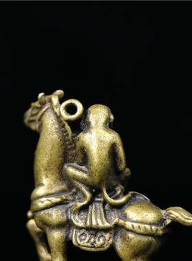 纯铜马上封侯摆件办公室创意装饰品工艺品送领Q导朋友商务礼品客