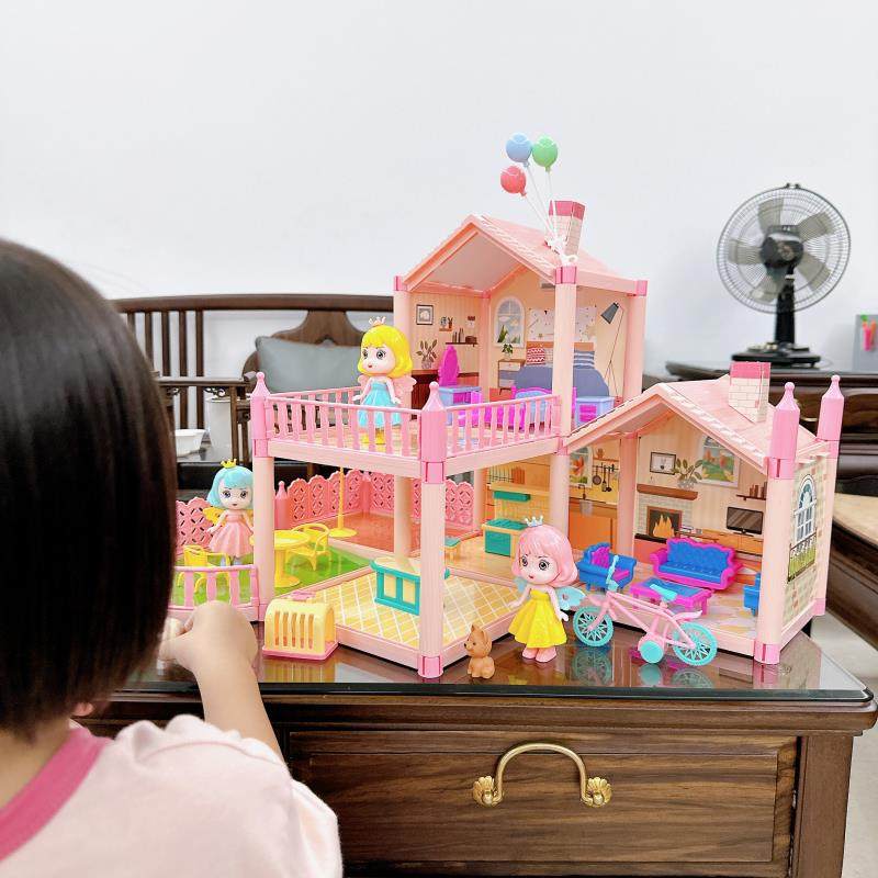 豪华拼装大别墅玩具女孩自主拼搭双层大城堡儿童拼图立体模型房子,淘宝优惠券,粉丝福利购,淘宝优惠卷