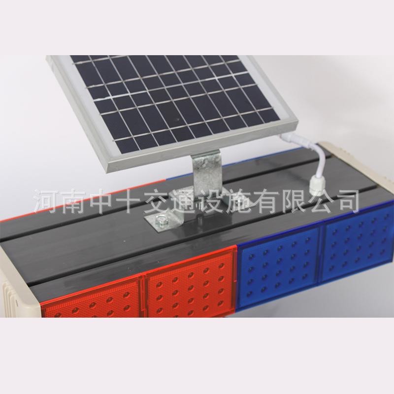 四格塑壳太阳能爆闪信灯工双面警示灯道LED四格分体施灯太阳路能 - 图2