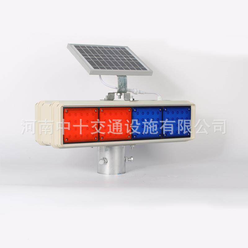 四格塑壳太阳能爆闪信灯工双面警示灯道LED四格分体施灯太阳路能 - 图3