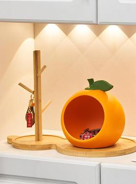 入户玄关钥匙收纳摆件盒进门口装饰品轻奢高档酒柜置物架现代家居